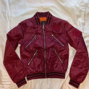 Maroon Stussy Bomber Jacket (XS)